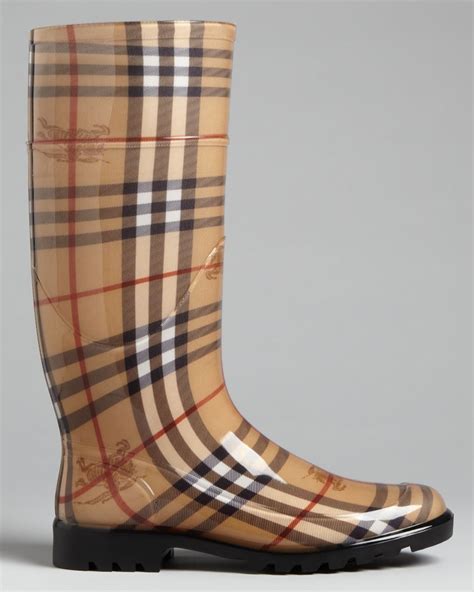 burberry rain boots with knit cuff|Burberry haymarket rain boots.